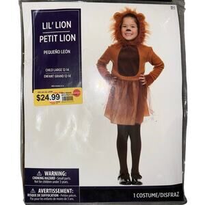 New Lil’ Lion Halloween Costume Child Large 10-12 dress up Wizard of Oz animal
